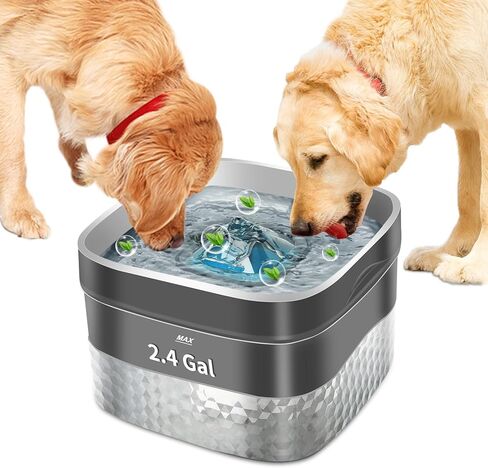 نافورة مياه للكلاب الكبيرة من يوبيت، سعة 2.4 جالون/9 لتر، نافورة مياه كبيرة للحيوانات الأليفة مع مضخة آمنة، نافورة مياه للكلاب فائقة الهدوء تلقائيًا للقطط والكلاب in Kuwait