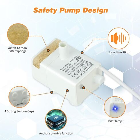 نافورة مياه للكلاب الكبيرة من يوبيت، سعة 2.4 جالون/9 لتر، نافورة مياه كبيرة للحيوانات الأليفة مع مضخة آمنة، نافورة مياه للكلاب فائقة الهدوء تلقائيًا للقطط والكلاب in Kuwait