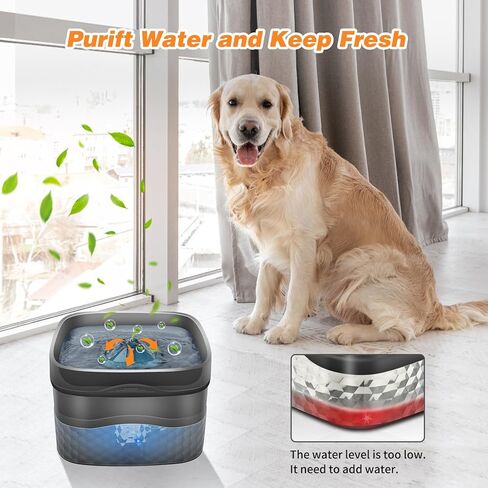 نافورة مياه للكلاب الكبيرة من يوبيت، سعة 2.4 جالون/9 لتر، نافورة مياه كبيرة للحيوانات الأليفة مع مضخة آمنة، نافورة مياه للكلاب فائقة الهدوء تلقائيًا للقطط والكلاب in Kuwait