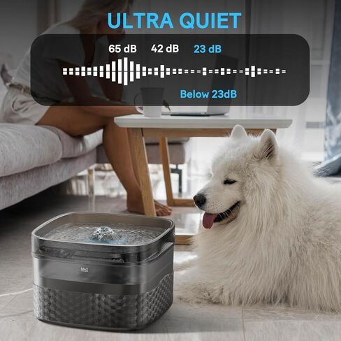 نافورة مياه للكلاب الكبيرة سعة 2.4 جالون/304 أونصة/ 9 لتر من بيتيزر، موزع وعاء مياه أوتوماتيكي للكلاب، نافورة شرب للقطط مع 4 مرشحات، نافورة للحيوانات الأليفة للقطط والكلاب والحيوانات الأليفة المتعددة، فائقة الهدوء in Kuwait