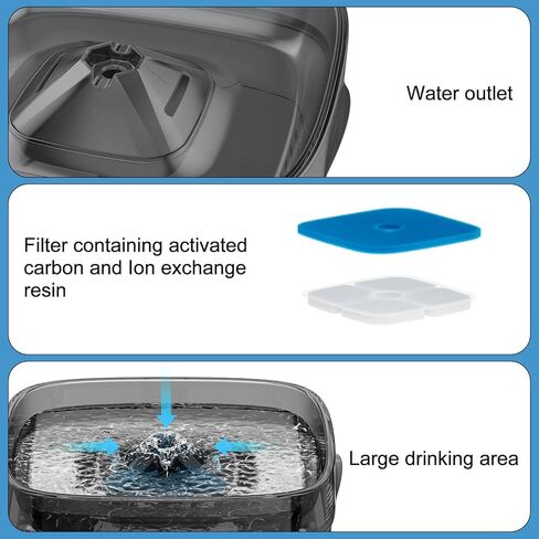 نافورة مياه للكلاب الكبيرة سعة 2.4 جالون/304 أونصة/ 9 لتر من بيتيزر، موزع وعاء مياه أوتوماتيكي للكلاب، نافورة شرب للقطط مع 4 مرشحات، نافورة للحيوانات الأليفة للقطط والكلاب والحيوانات الأليفة المتعددة، فائقة الهدوء in Kuwait