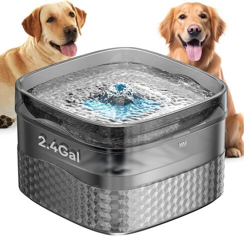 نافورة مياه للكلاب الكبيرة سعة 2.4 جالون/304 أونصة/ 9 لتر من بيتيزر، موزع وعاء مياه أوتوماتيكي للكلاب، نافورة شرب للقطط مع 4 مرشحات، نافورة للحيوانات الأليفة للقطط والكلاب والحيوانات الأليفة المتعددة، فائقة الهدوء in Kuwait