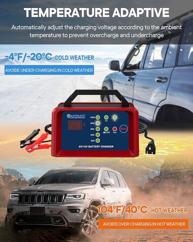 شاحن بطارية سيارة 2A/5A، شاحن أوتوماتيكي بالكامل 6V/12V، مع وضع الشتاء، لسيارة شاحنة دراجة نارية جزازة العشب قارب بطاريات حمض الرصاص البحرية in Kuwait