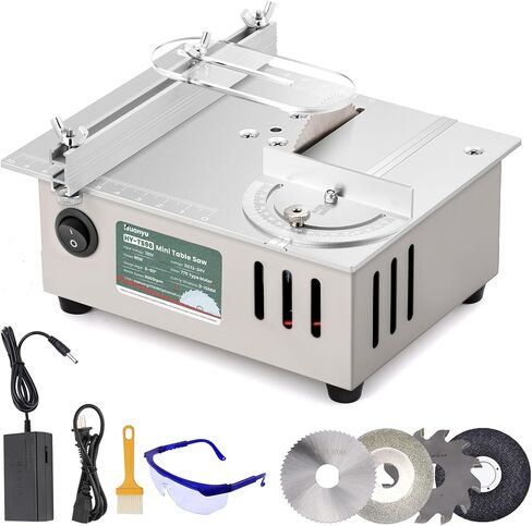 Huanyu Mini Table Saw 96W 9000RPM Hobby Electric Saw 7-Level Speed Adjustable 0-90 Angle 15MM Cutting Depth with Blade Model DIY Crafts Cutting Tool for Precision Cut Metal Wood Plastic Acrylic in Kuwait
