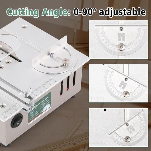 Huanyu Mini Table Saw 96W 9000RPM Hobby Electric Saw 7-Level Speed Adjustable 0-90 Angle 15MM Cutting Depth with Blade Model DIY Crafts Cutting Tool for Precision Cut Metal Wood Plastic Acrylic in Kuwait