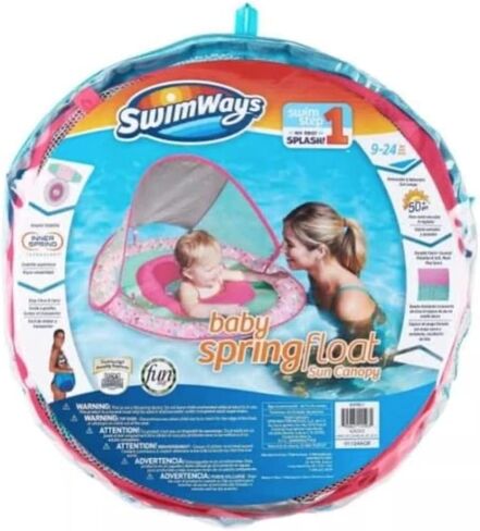 SwimWays Baby Spring Float Sun Canopy - Pink Mermaid Unicorn - 9-24 Months in Saudi Arabia
