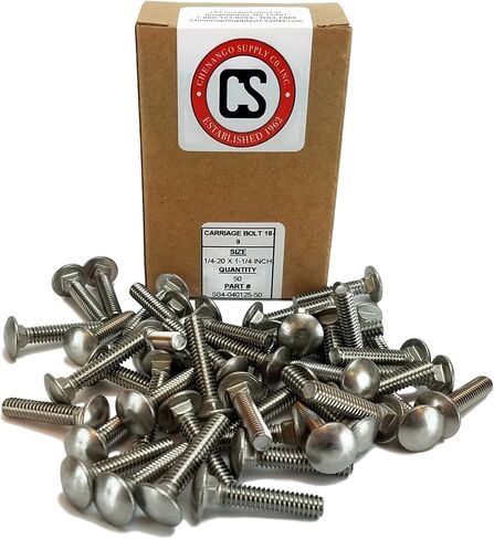 Stainless 1/4-20 x 1inches Carriage Bolt (3/4inches to 5inches Lengths Available in Listing), 18-8 Stainless Steel,50 Pieces (1/4-20x1) in Saudi Arabia