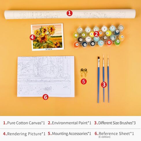 Paint by Numbers Kit for Adults, Thai Elephants Paint by Numbers, Majestic Elephants Adults' paint-by-Number Kits, Blossom Flowers Adult Paint by Number Kits, 16X20 Inch Flameless Paint by Numbers in Kuwait