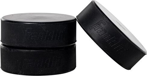 Franklin Sports Ice Hockey Pucks Official Size + Weight Hockey Pucks - Perfect for Rinks + Synthetic Ice Pads - 3 Puck Bulk Set in Saudi Arabia