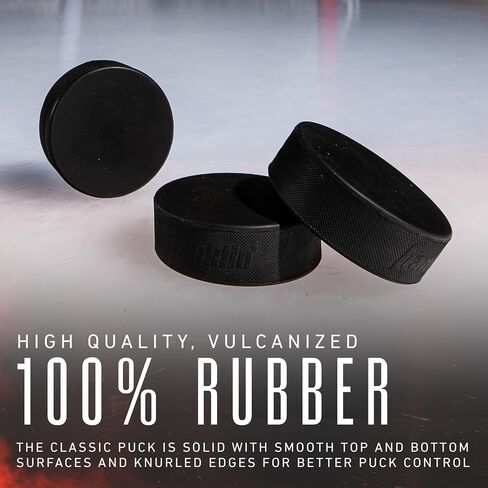 Franklin Sports Ice Hockey Pucks Official Size + Weight Hockey Pucks - Perfect for Rinks + Synthetic Ice Pads - 3 Puck Bulk Set in Saudi Arabia