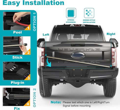 48 In LED Tailgate Light Bar for Pickup- IP68 Waterproof Plug-and-Play Folded,Full Function Reverse Brake Running,Rear Tailgate Brake Light Bar for Truck,Cars Trailer (48 inch) in Saudi Arabia