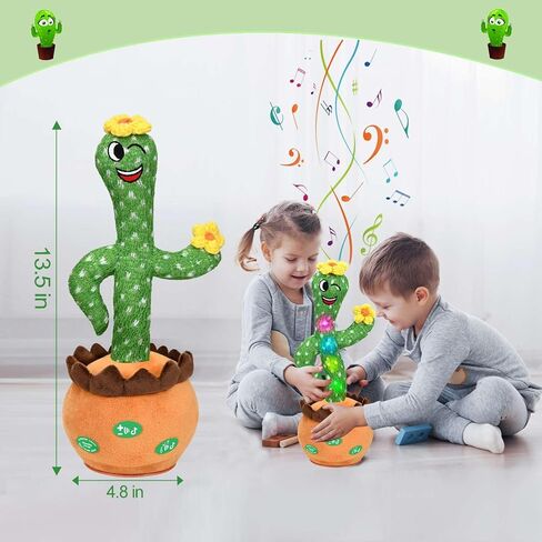 Cactus Baby Toys Boy Girl Gifts, Talking Singing Mimicking Cactus Plush Toy with Light Up, Infant Babies Toddler Kids Interactive Musical Toys, Recording+Dance+Sing English Songs+Repeat What You Say in Kuwait