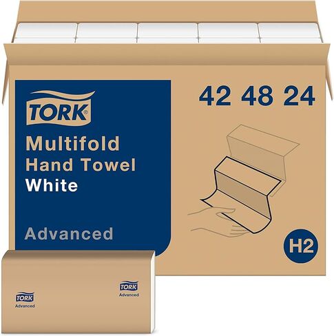 Tork Multifold Hand Towel White H2, Advanced, 12 x 250 towels, 424874 in Saudi Arabia