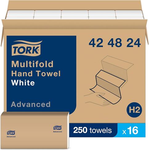 Tork Multifold Hand Towel White H2, Advanced, 12 x 250 towels, 424874 in Saudi Arabia