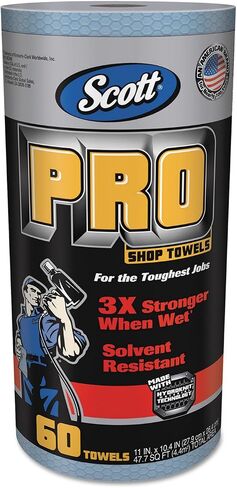 Scott Shop Towels Heavy Duty (32992), Blue Shop Towels for Solvents & Heavy-Duty Jobs, 60 Sheets / Roll, ( Pack Of 12 Rolls ) in Saudi Arabia