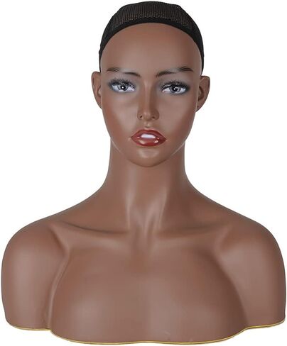 Wig Head Mold - Stylish and Realistic Mannequin Head with Shoulders, Simple and Easy to Use for Fashion Enthusiasts in Kuwait