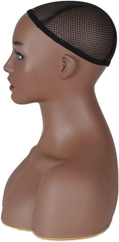 Wig Head Mold - Stylish and Realistic Mannequin Head with Shoulders, Simple and Easy to Use for Fashion Enthusiasts in Kuwait