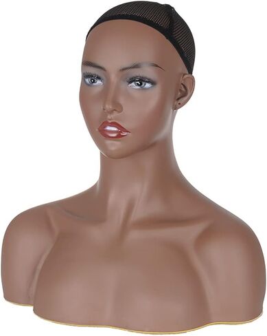 Wig Head Mold - Stylish and Realistic Mannequin Head with Shoulders, Simple and Easy to Use for Fashion Enthusiasts in Kuwait