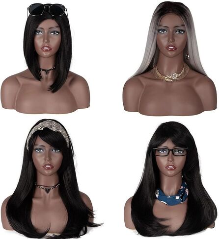 Wig Head Mold - Stylish and Realistic Mannequin Head with Shoulders, Simple and Easy to Use for Fashion Enthusiasts in Kuwait