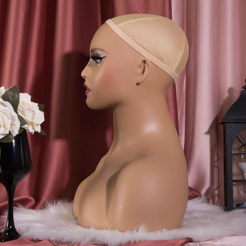 Wig Head Mold - Stylish and Realistic Mannequin Head with Shoulders, Simple and Easy to Use for Fashion Enthusiasts in Kuwait