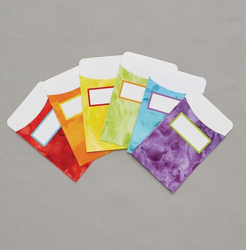 Carson Dellosa 36-Piece Colorful Library Pockets Bulletin Board Cutouts, Library Pocket Classroom Cutouts for Bulletin Board, Classroom Labels, Library Décor, Reading & Language Arts Classroom Décor in Saudi Arabia
