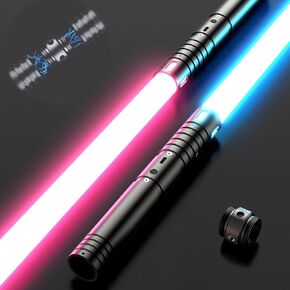 Lightsabers 2 حزمة مع metal hilt ، RGB 15 لون ، 4 أوضاع صوتية FX ، شفرة مضاعفة - المبارزة الأضواء للبالغين والأطفال - مصابيح واقعية لألعاب عيد الميلاد بدلة هدية هالوين كوزبلاي in Kuwait