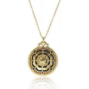 18K Gold Plated Natural Gemstone Pendant Necklace for Women, Adjustable Minimalist Chain for Daily & Special Occasions in Saudi Arabia