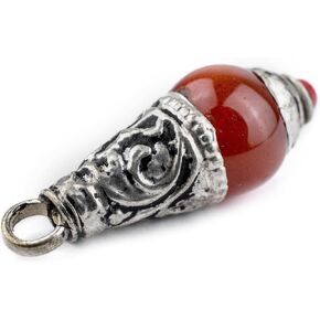 TheBeadChest Carnelian Brass Capped Locket Pendant (28x10mm) in Saudi Arabia