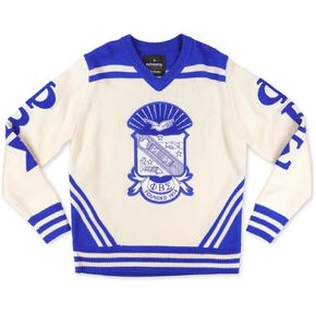 Big Boy Phi Beta/Β Sigma Divine 9 S5 V-Neck Sweater [Ivory White] - ID#73797-92-32-0-0 in Saudi Arabia