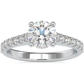1ct 6.5mm 10K 14K 18K Gold Moissanite Engagement Wedding Ring for Women Classic 4-Prong Simulated Diamond Promise Bridal Ring Size 4-12 in Kuwait