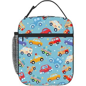 كيس غداء الأطفال شاحنات شاحنات سيارات معزولة معزولة للأولاد ، عودة الفتيات إلى المدرسة ، حقيبة صندوق غداء مبرد حراري قابل لإعادة الاستخدام in Kuwait
