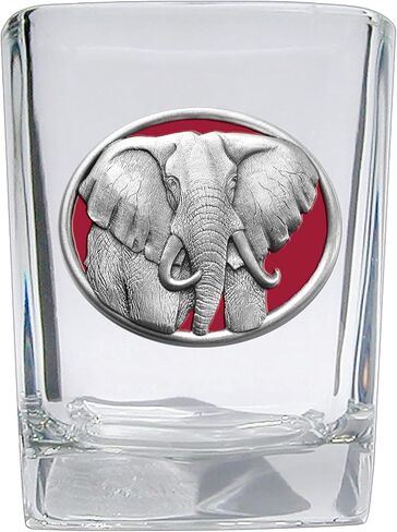 LSU Lousianna State University Square Shot Glass | Hand-Sculpted 1.5 Ounce Shot Glass | Intricately Crafted Metal Pewter Alma Mater Inlay in Saudi Arabia