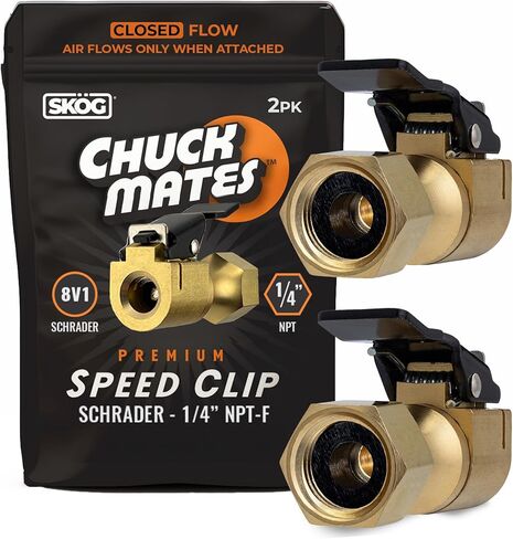 تشاك ميتس بريميوم منفاخ الإطارات سريع التوصيل - محول صمام هواء متين وسهل الاستخدام للنفخ بدون جهد - نوع مفتوح in Kuwait