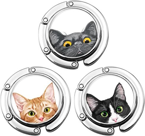 WIRESTER Set of 3 Handbag Hanger Holder, Round Foldable Purse Hook, Bag Table Hanger Collection Desk Hooks for Women - Sunflowers Blue By Van Gogh, The Starry Night, Cafe Terrace At Night Van Gogh in Saudi Arabia