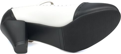 Women's Chunky High Heels 1920s Wingtip Oxfords Retro Pumps Heels 1950s Vintage Black and White Two Tone Saddle Oxford Shoes in Kuwait