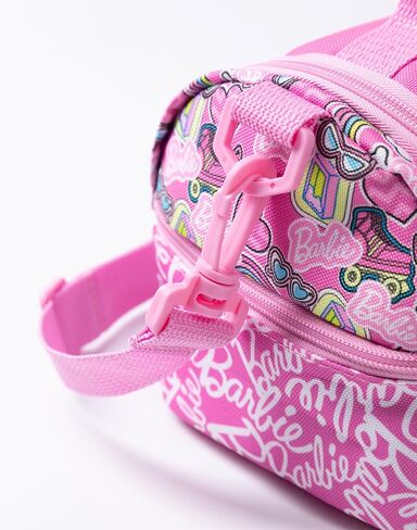 Barbie Girls Pink Lunch Bag with Bottle & Snack Pot | Stronger Together Zip-Up Carry Set | Adjustable Shoulder Strap in Saudi Arabia