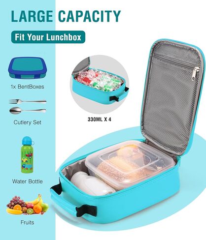 Boys Lunch Box,Kids Gamer Lunch Box for Boys,Insulated Leather Lunch Bag for Kids,School Thermal Meal Cooler Lunchbox for Boy Toddler Teen in Saudi Arabia