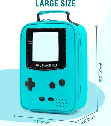 Boys Lunch Box,Kids Gamer Lunch Box for Boys,Insulated Leather Lunch Bag for Kids,School Thermal Meal Cooler Lunchbox for Boy Toddler Teen in Saudi Arabia