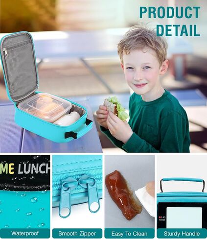 Boys Lunch Box,Kids Gamer Lunch Box for Boys,Insulated Leather Lunch Bag for Kids,School Thermal Meal Cooler Lunchbox for Boy Toddler Teen in Saudi Arabia