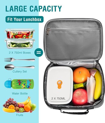 Boys Lunch Box,Kids Gamer Lunch Box for Boys,Insulated Leather Lunch Bag for Kids,School Thermal Meal Cooler Lunchbox for Boy Toddler Teen in Saudi Arabia