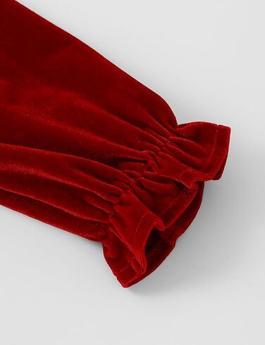 Girls Long Sleeve Dress Velvet Square Neck Midi Fall Winter Long Sleeve Vintage Plain Dress 4-12Y in Saudi Arabia