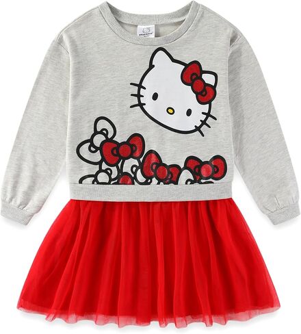 Hello Kitty Sanrio Girls Long Sleeve Tulle Dress for Little Kids to Big Kids in Saudi Arabia