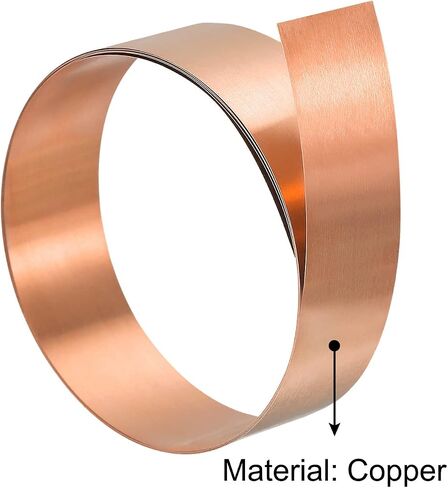 uxcell Copper Sheet Roll, 2000mm x 30mm x 0.2mm 99.9% Pure Copper Strip Metal Foil Plate for Electrical DIY Projects in Saudi Arabia