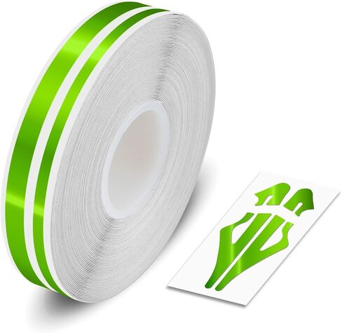 Chrome Green ، 1/8 "& 1/5" | 3 مم و 5 ملم ، شريط ملصق ملصق لقران دبوس فينيل ، طول 32 قدمًا | 9.80m ، مناسبة للسيارات والشاحنات والدراجات النارية والدراجات والموديلات والضبط والتصميم ، وأكثر من ذلك بكثير in Kuwait