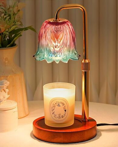 Flower Candle Warmer Lamp with Timer Dimmable, Candle Warming Lamp Height Adjustable, Birthday Gifts for Women Mom, Candles Warmer Light for Jar Candles, Christmas Gifts, House Warming Gifts New Home in Saudi Arabia