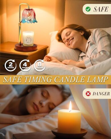 Flower Candle Warmer Lamp with Timer Dimmable, Candle Warming Lamp Height Adjustable, Birthday Gifts for Women Mom, Candles Warmer Light for Jar Candles, Christmas Gifts, House Warming Gifts New Home in Saudi Arabia