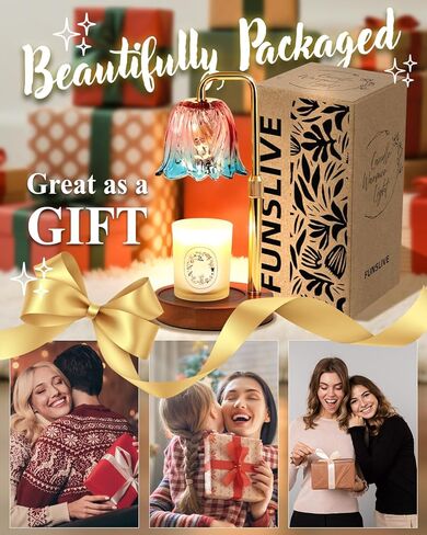 Flower Candle Warmer Lamp with Timer Dimmable, Candle Warming Lamp Height Adjustable, Birthday Gifts for Women Mom, Candles Warmer Light for Jar Candles, Christmas Gifts, House Warming Gifts New Home in Saudi Arabia