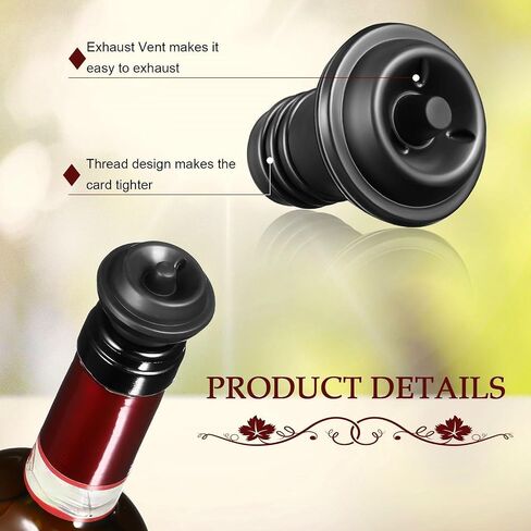 18 Pieces Wine Saver Pump with Vacuum Wine Stopper Reusable Wine Preserver Practical Wine Keeper Bottle Sealer Keep Wine Fresh for Kitchen Office Home Adult Party Favor Supplies (Black) in Saudi Arabia