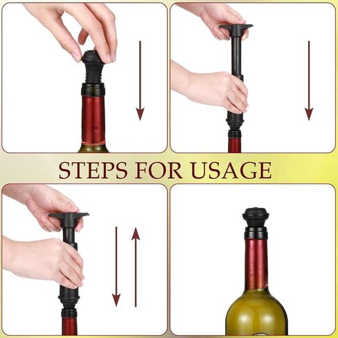 18 Pieces Wine Saver Pump with Vacuum Wine Stopper Reusable Wine Preserver Practical Wine Keeper Bottle Sealer Keep Wine Fresh for Kitchen Office Home Adult Party Favor Supplies (Black) in Saudi Arabia