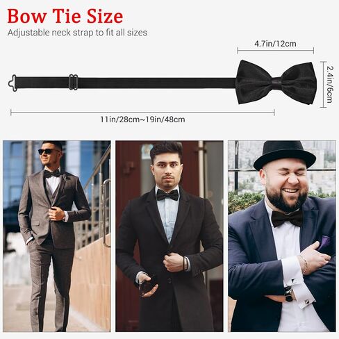 Adjustable Bowtie Solid Pre-tied Satin Bowties for Formal Wedding Party Costume for Men Women in Saudi Arabia